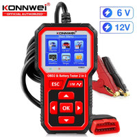 [2 IN 1]  2024 KONNWEI KW681 OBD2 Scanner Auto Diagnostic Tools + 6V 12V Car Motorcycle Battery Tester, support 9 Language