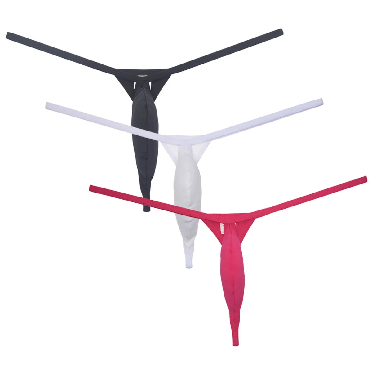 

3Pack Cheeky String Thong Men's Underwear Pouch Male G-String Tangas Breathable Stretchy Bikini Briefs for Men Sissy Panties