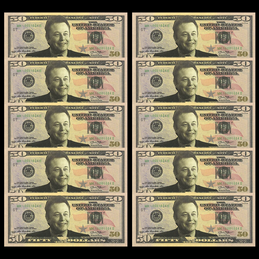 50 Dollar USA-Gedenkbanknote, berühmtes Unternehmerporträt, doppelseitiges Papiergeld, Sammlerstück, Souvenir, Geschenk