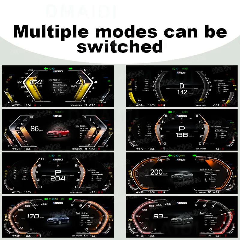 12.3 ''سيارة LCD لوحة القيادة عداد السرعة لسيارات BMW 5 Series E60 E61 E63 E64 2003-2010 أداة رقمية العنقودية GPS Carplay