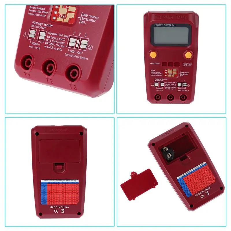 ESR02 Pro Digital Transistor Tester Inductor Capacitor Meter LCD Multimeter Transistor Tester for Diode Triode Drop Shipping