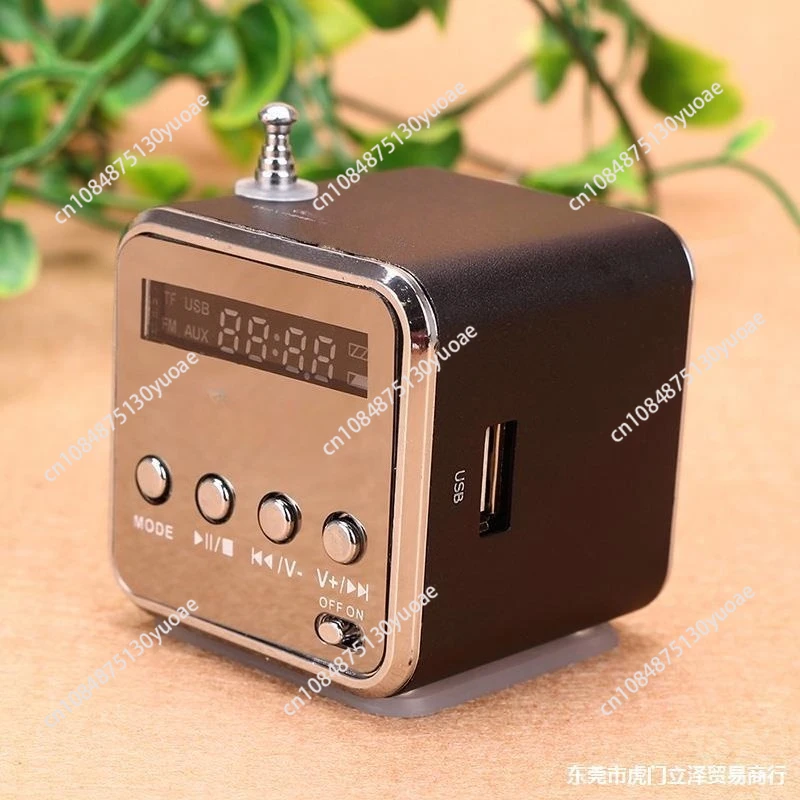 مكبر صوت بلوتوث صغير محمول مع شاشة راديو دفتر مشغل MP3 بطاقة الإدراج #3