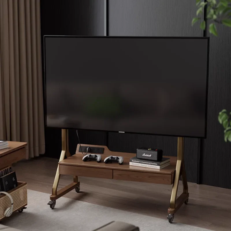 

Moving Universal Tv Stand Modern Cheap Nordic Wooden Wheels Luxury Tv Stand Designer Walnut Mueble Para Televisor Home Furniture