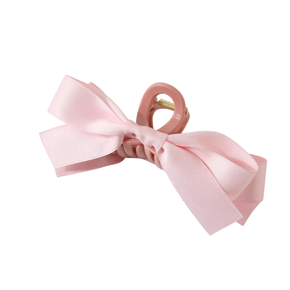 New Fashion Ribbon Double Sided Bow Girl Grab Clip Back Spoon Pan Hair Shark Clip Women\'s Sweet and Simple Accessories Hair Clip