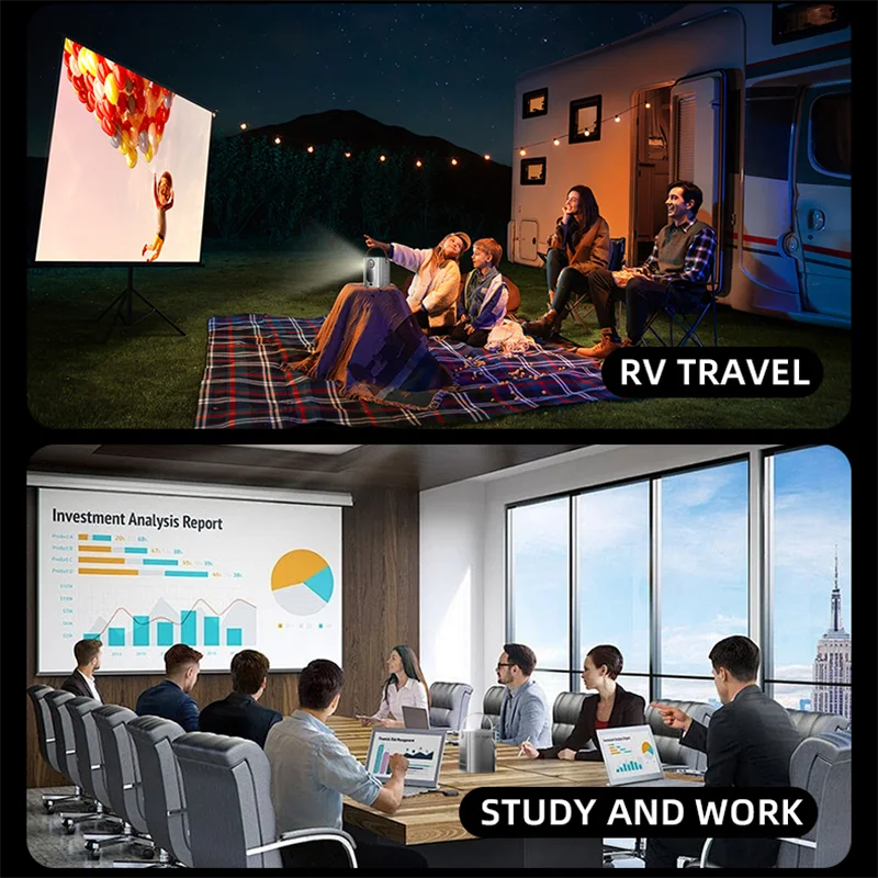 Nuevo KaiAqua Android Mini proyector inteligente 300ANSI Lumen proyector portátil 4K con WIFI Bluetooth 1080P proyector de cine en casa