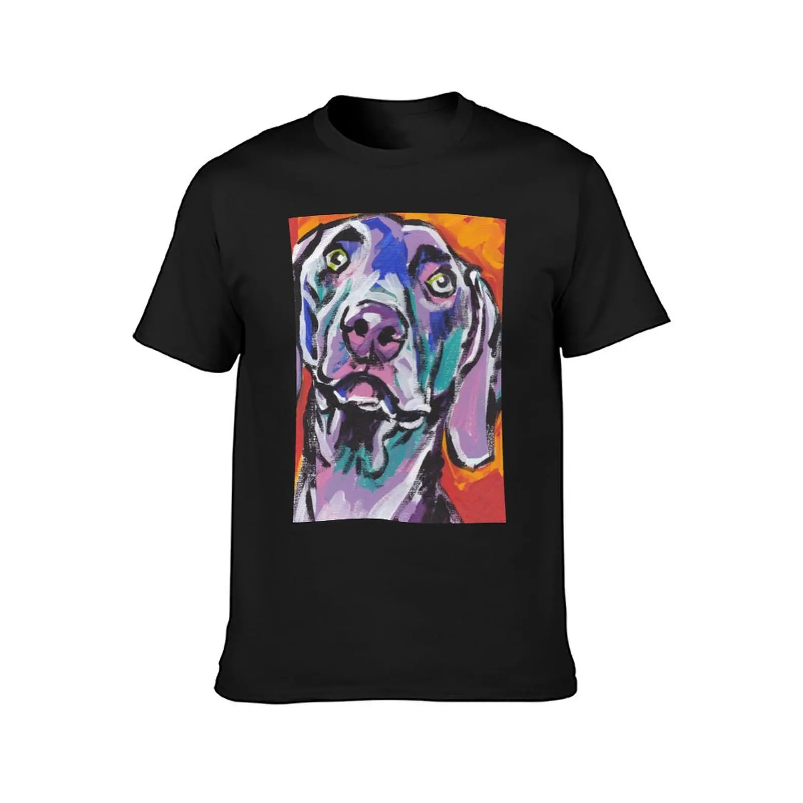 Weimaraner Dog Bright colorful pop dog art T-Shirt tees aesthetic clothes Men's t-shirt