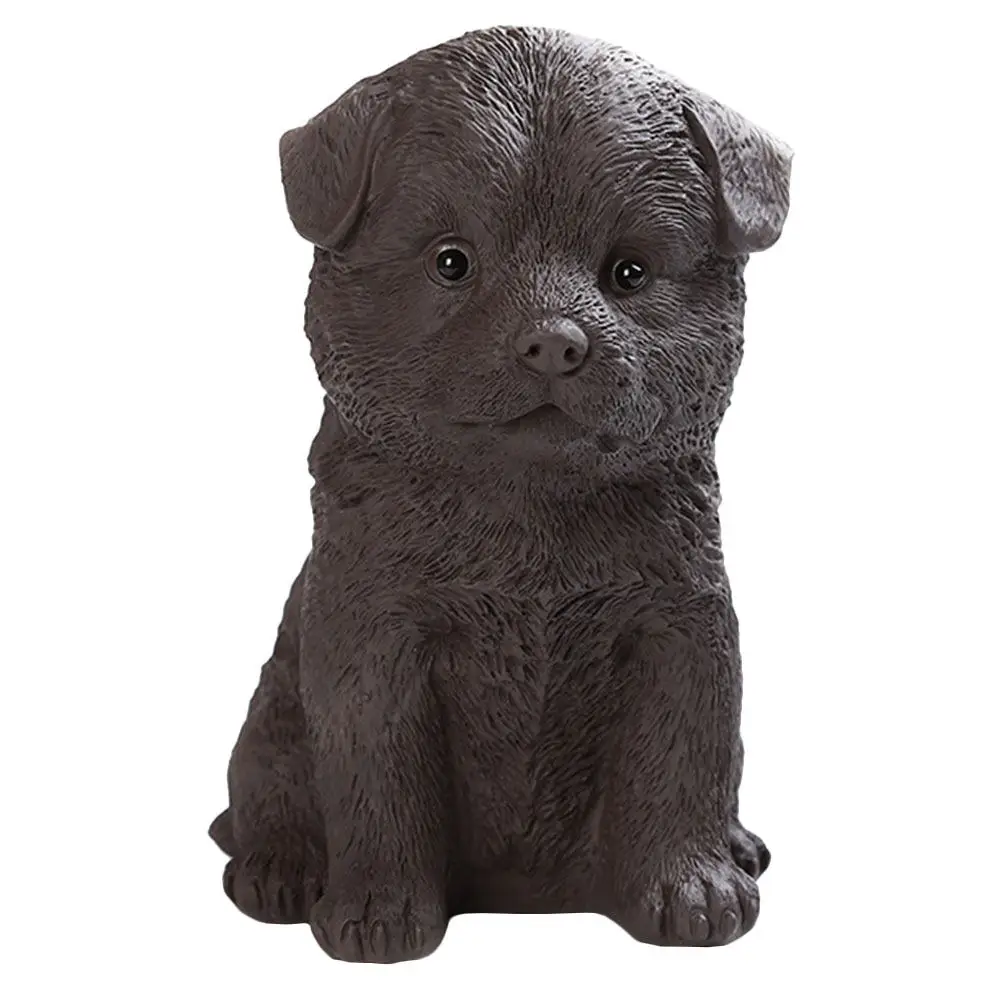 Purple Sands Puppy Ornament – Handcrafted Tea Pet for Tea Table, Desktop Decor, Home Office & Tearoom Gift
