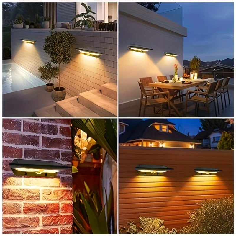 مصباح جداري خارجي جديد يعمل بالطاقة الشمسية مع مستشعر رادار مقاوم للماء لإضاءة الحديقة في الفناء والبستنة والفيلا والشرفة