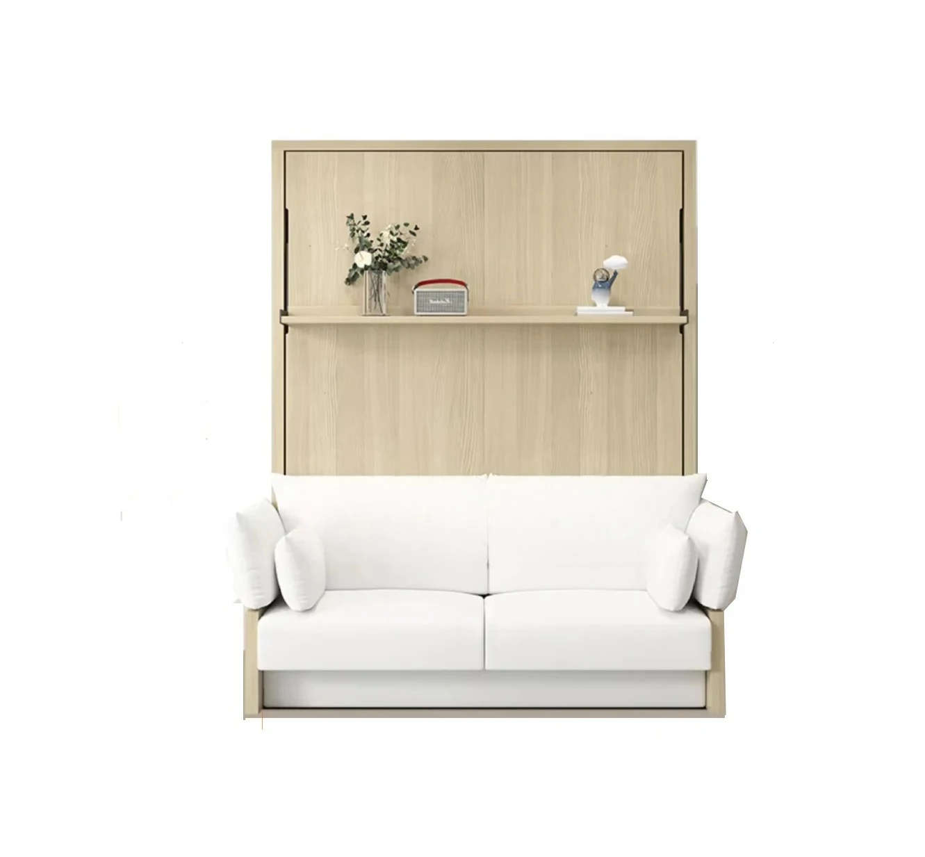 

Nordic Style Custom Size Modern Home Bedroom Furniture Options Multifunctional Murphy Bed and Vertical Folding Wall Sofa Set