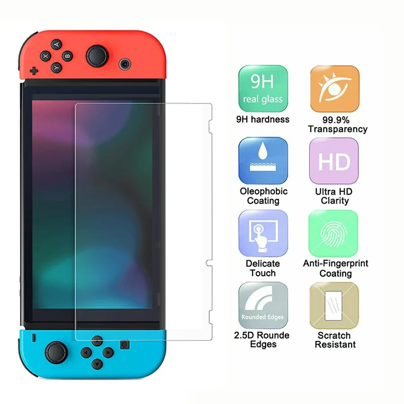Nintendo Switch用強化ガラススクリーン,保護フィルム,1パック,アクセサリー