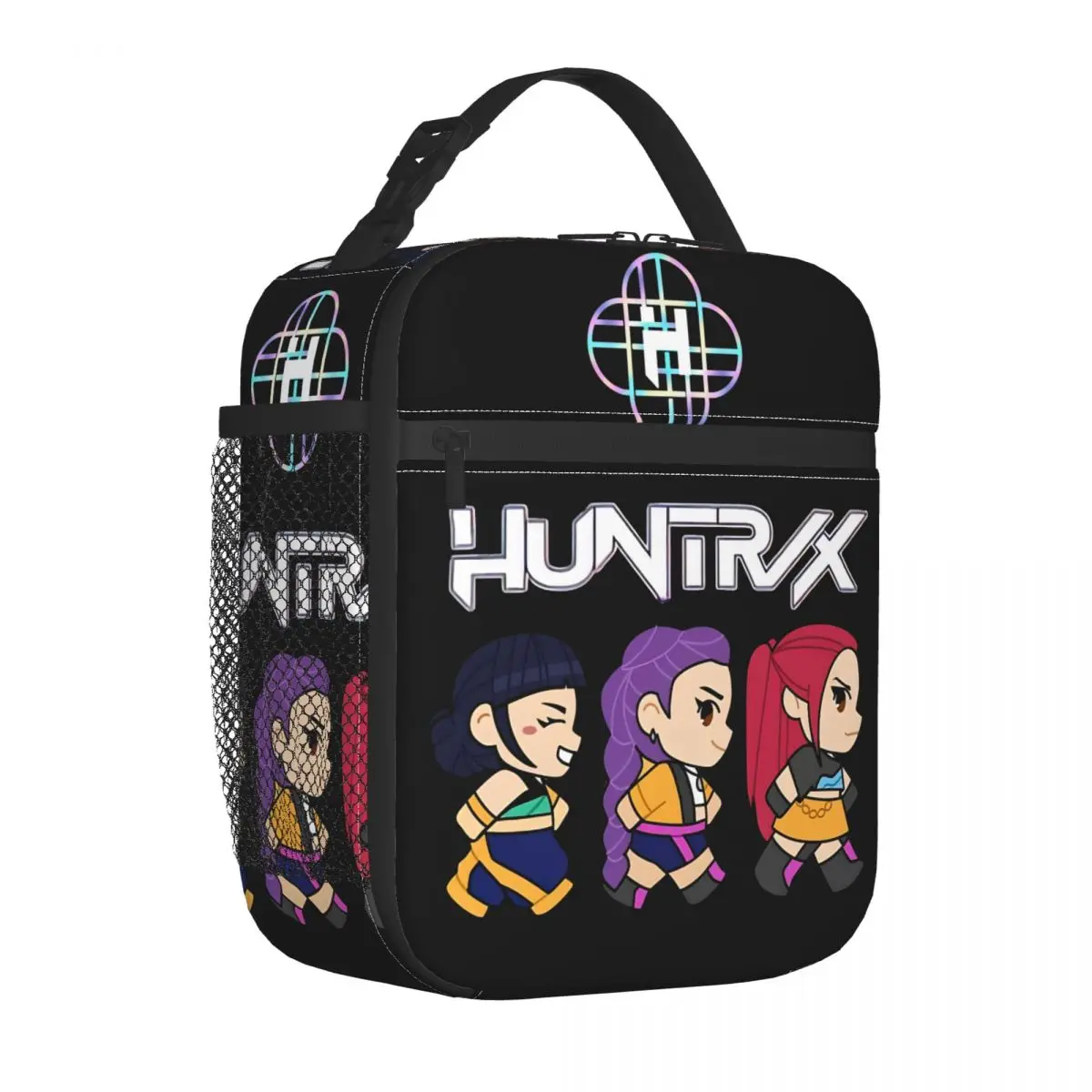 

Huntrix Neon Insulated Lunch Bags Cooler Bag Lunch Container Kpop Demon Hunters Large Tote Lunch Box Men Women School Picnic
