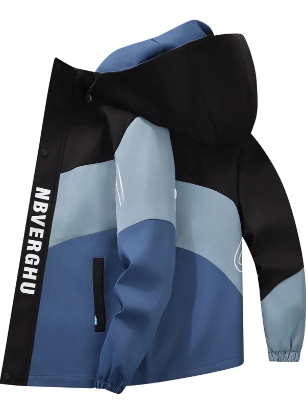 

Крутая куртка с капюшоном для подростков, весна-осень 2025, новая модель, для старшеклассников, модная, из полиэфирного волокна