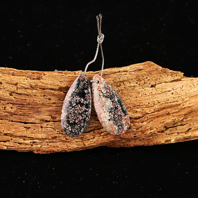 B&F Snow Flake Obsidian Earring Beads for Jewelry Making, Handmade Natural stones beads, Stones for jewelry Making Supplies