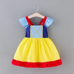 Summer camisole dress for girls rainbow color matching dance dress princess style small flying sleeve dress