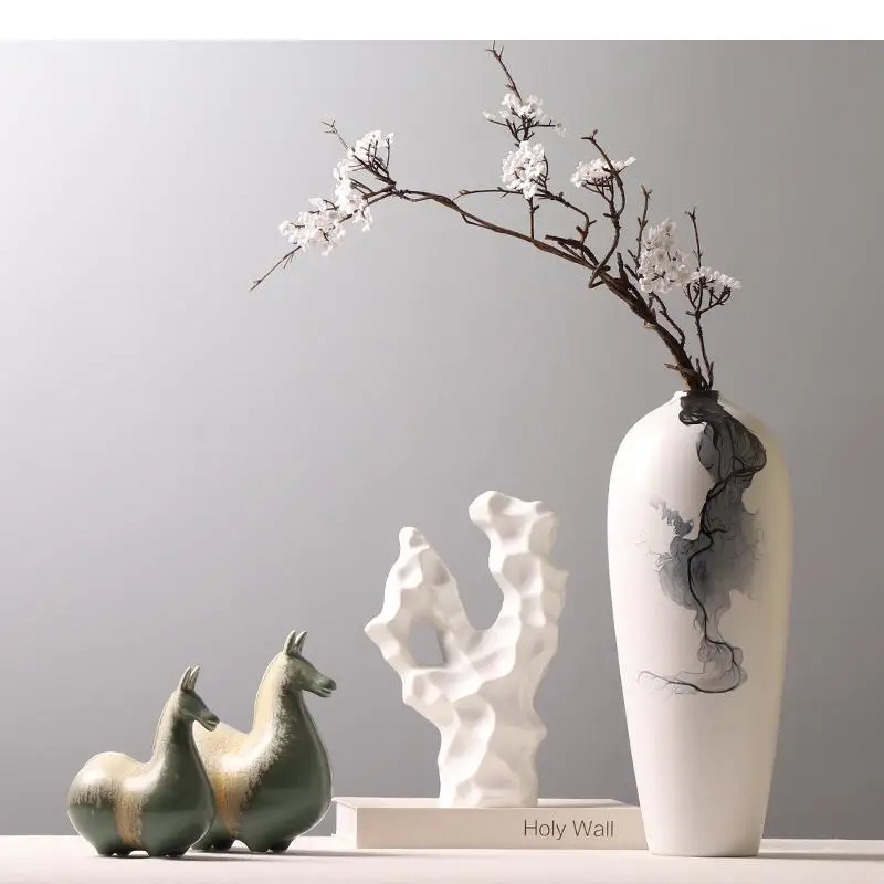 White Rockery Statue Living Room Decoration Furnishings Desk Decor Crafts Sculpture Landscape Home Modern