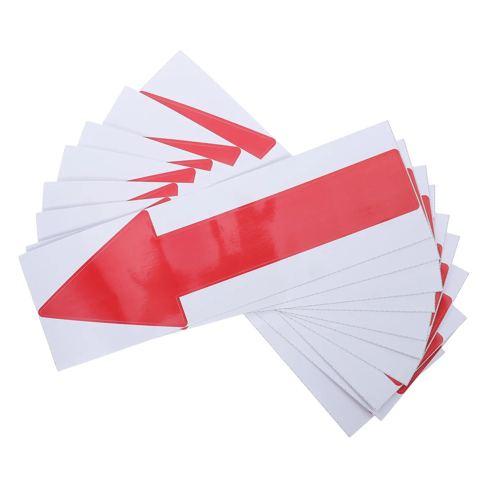 10Pcs Directional Arrow Labels Waterproof Peel Stick Floor Wall Marker Red 30Cm Indoor Route Guiding Adhesive Signs