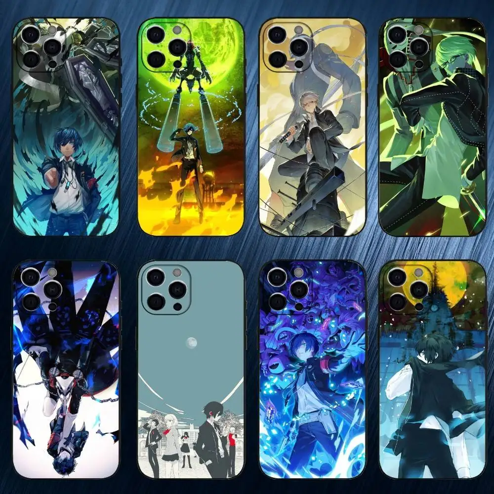 

Game P-Persona 3 Phone Case For iPhone 17,16,15,14,13,12,11 Plus,Pro Max, Black Silicone Cover