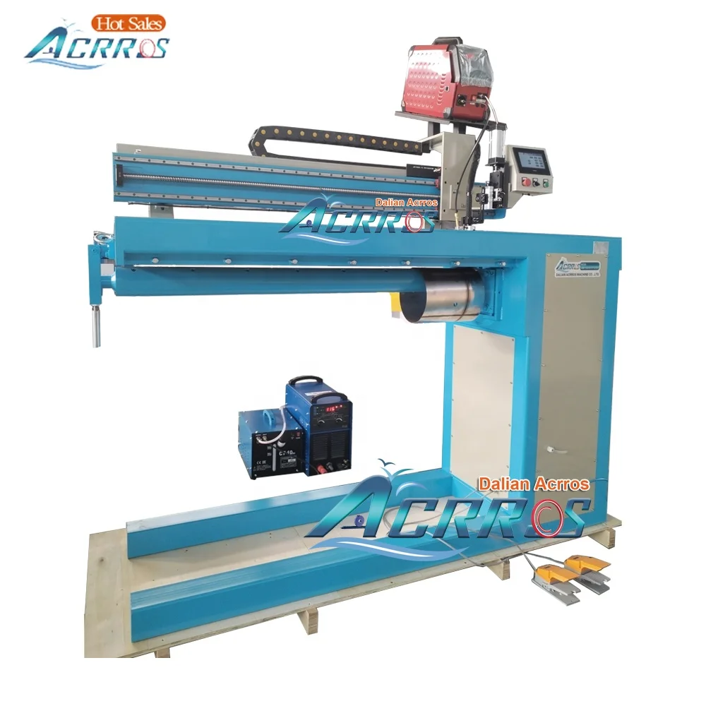 Length 500mm Linear Seam Welding Metal Cylinder tank Longitudinal Seam Welder Optional Tig Argon