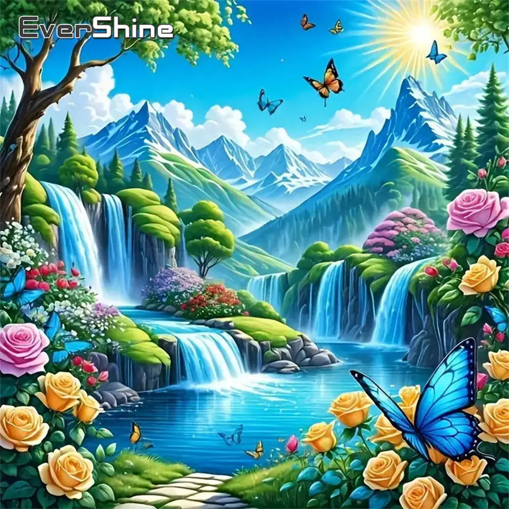 Evershine Diamant-Gemälde, Hund, Tier, Cartoon, komplett, quadratisch, rund, Diamant-Mosaik, Badezimmer, DIY-Bastelset, Heimdekoration