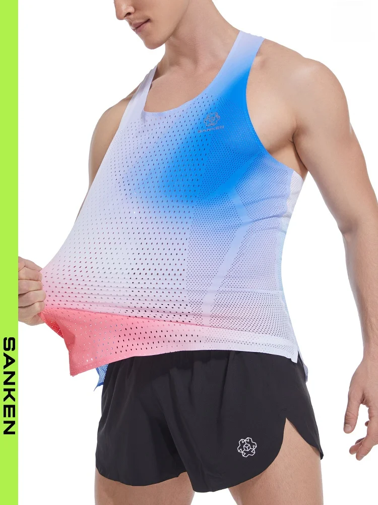

Sanken Marathon adient Color Qui Dry Легкий жилет для тренировок по бегу, дышащий влажный жилет ng round Ne...