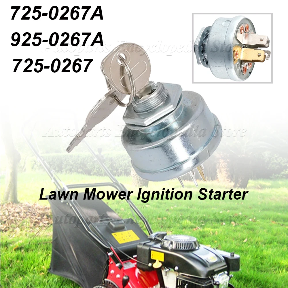For Husqvarna 725-0267 Lawn Mower Ignition Starter 5 Spade Terminal Engine Starter Switch Switch With Key 725-0267A 925-0267A