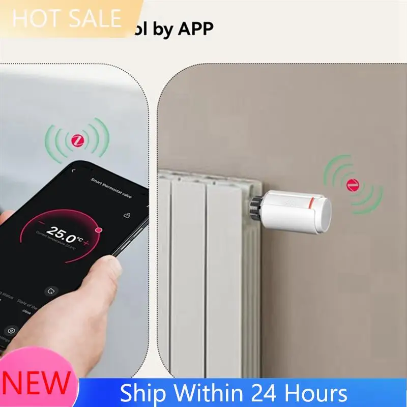~【IN  Stock】Tuya Zigbee Thermostatic Radiator Valve Smart TRV Programmable Supports Alexa & Google Home, Remote App Operation