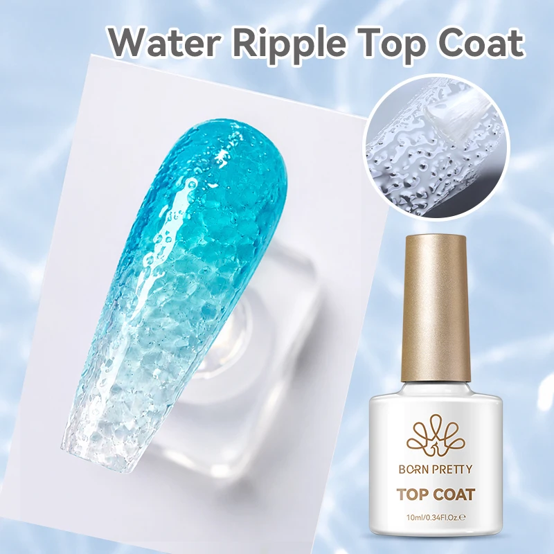 BORN PRETTY Wasserwellen-Top-Coat Nagelgel Ohne Abwischen Selbstfließender Wasserwelleneffekt für Nagelpuder Maniküre DIY