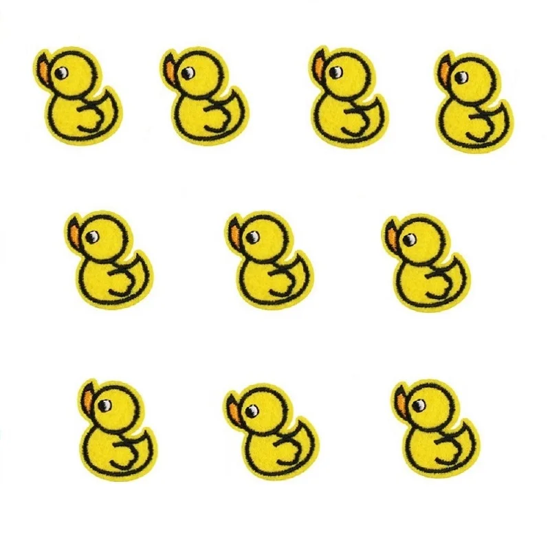 5/10/20Pcs Cartoon Yellow Cute Little Duck ironing patch For on Child clothing Hat Bag DIY embroidery stickers patches Badge