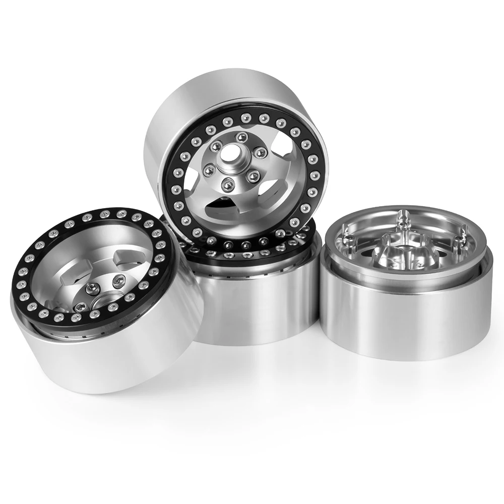 AXSPEED 4PCS Alloy 1.9 Inch Beadlock Wheel Rims Hubs for Axial SCX10 1/10 RC Crawler Car Truck Model Upgrade Parts