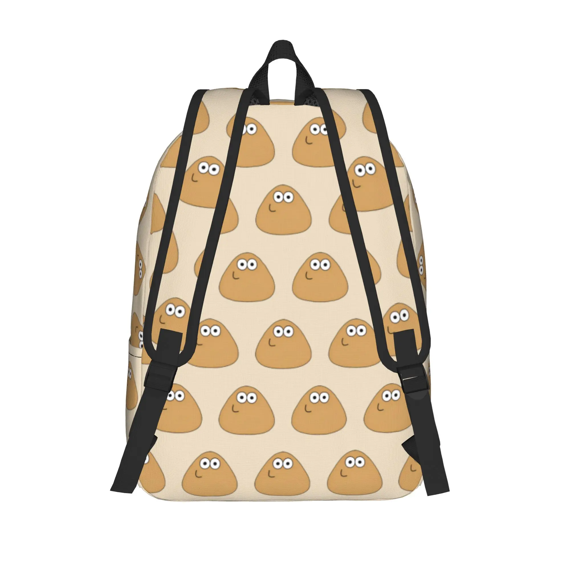 Virtual-Alien Pet P-Pou Backpack Men Women Casual Student Hiking Travel Daypack Cartoon Game College Shoulder Bag Lightweight