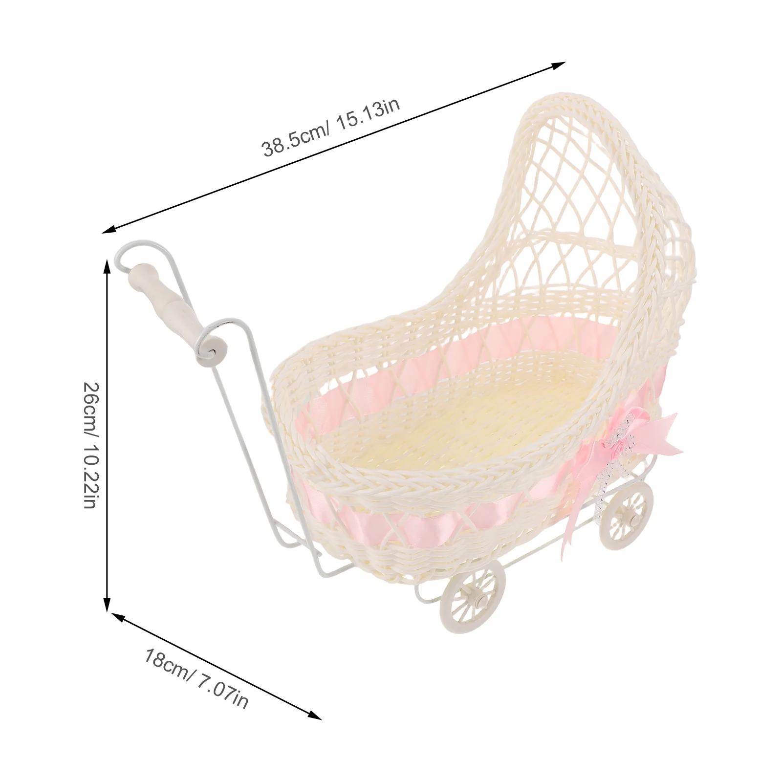 2 stuks miniatuur kinderwagen tafel decor baby shower roze blauw - snoep snack lade opbergmand voor viering gunsten decoratie