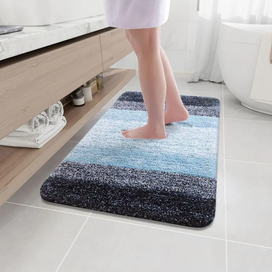 

Microfiber Bathroom Rugs, Shaggy Soft and Absorbent Bath Rug, NonSlip, Thick Plush Machine Washable Dry Bath Mats for Bathroom,