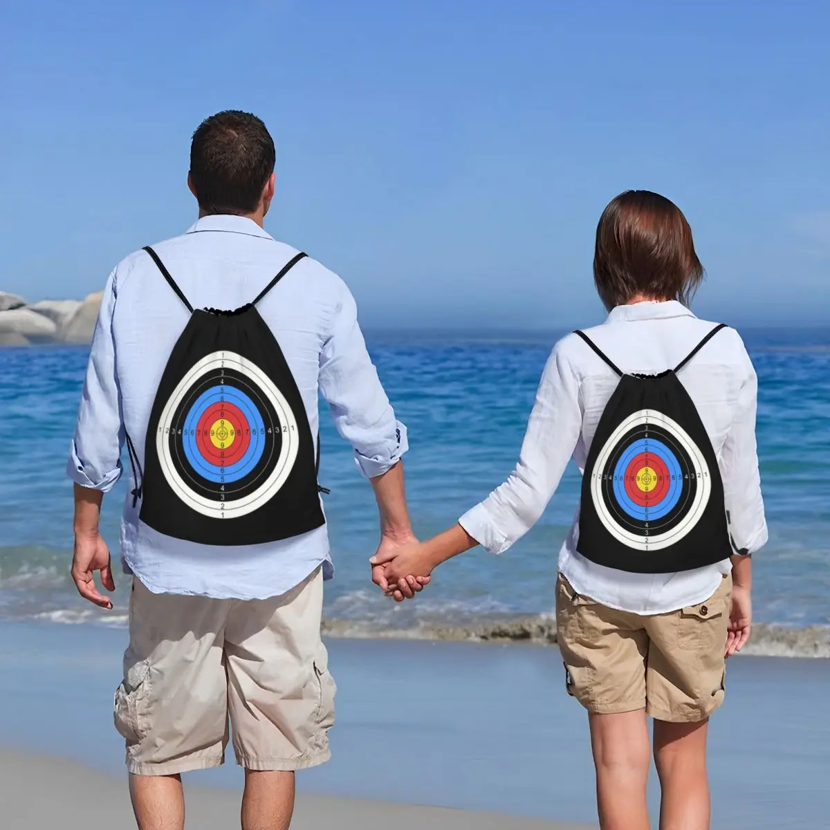 Archery e Gun Range Target Practice Graphic Drawstring Sacos para Treinamento, Mochilas de Yoga, Sport Bow, Gym Sackpack