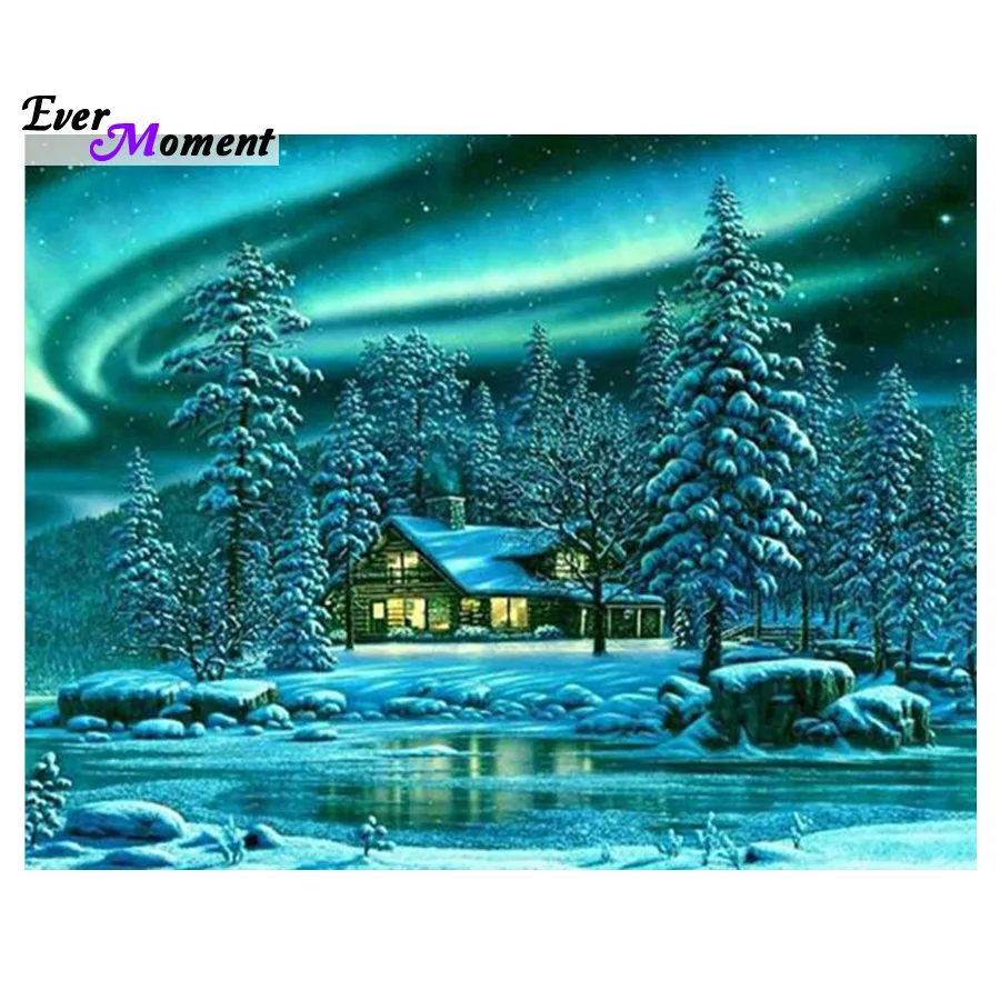 

Winter scenery diamond painting cross stitch square resin diamond embroidery europe wedding decoration christmas gift ASF460