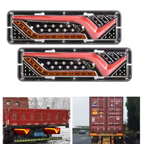 12/24V Dynamic LED Waterproof Truck TailLight Turn Signal Rear Brake Lights Reverse Signal Lamp Trailer Lorry Bus Camper Caravan