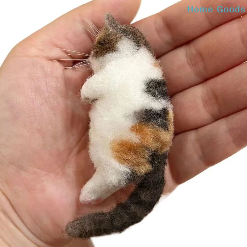 preferredSheep Felt Poke Cat Handmade Material Bag For Beginner Diy Wool Needle Felting Simulation Creative Animal Giftsproduct