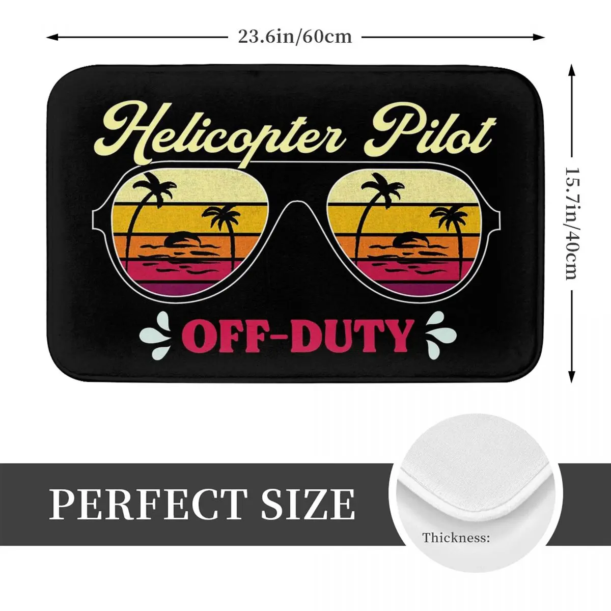 Helicopter Pilot Off-Duty Doormat Non-slip Super Absorbent Bath Mats Home Entrance Rugs Kitchen Living Room Carpet Footpad