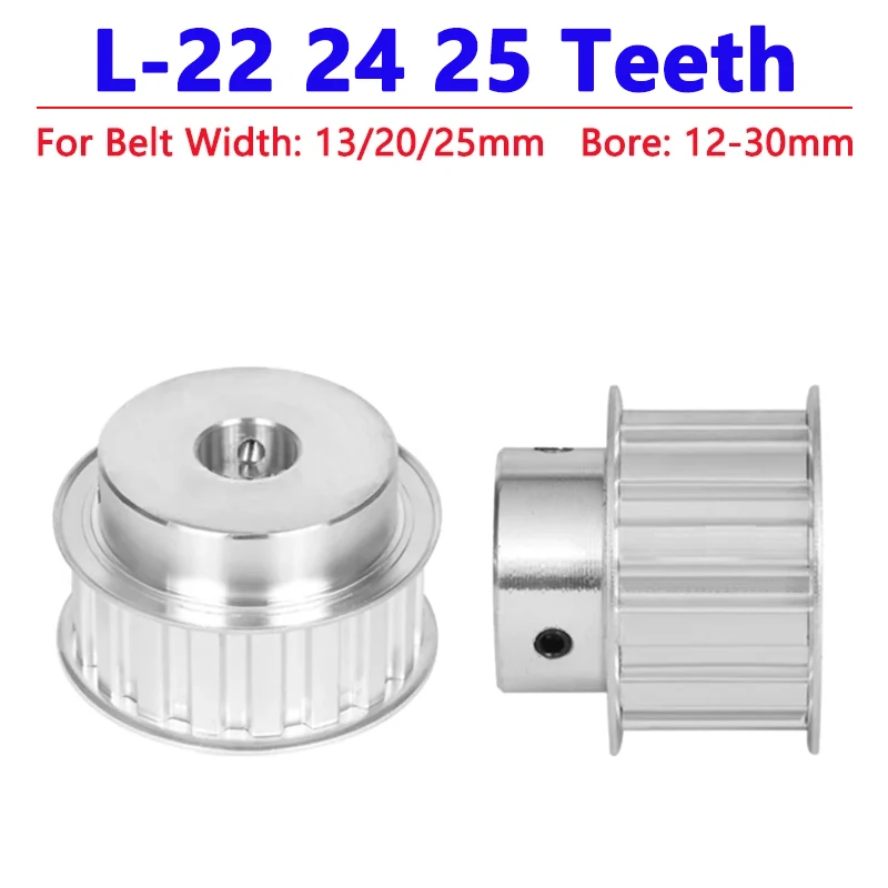 

1pc 22 24 25 Teeth L Timing Pulley 22T 24T 25T Aluminum Synchronous Wheel Bore 12/14/15/16/17-30mm for Belt Width 13/20/25mm BF