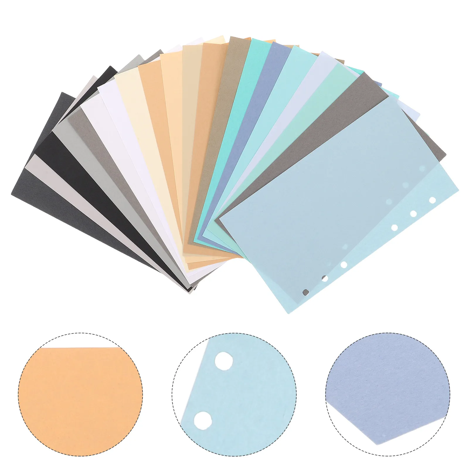 

40 Sheets Colored Loose Leaf Paper A6 Planner Inserts 6 Hole Punched Refillable Journal Stationery Writing Paper Binder Refills