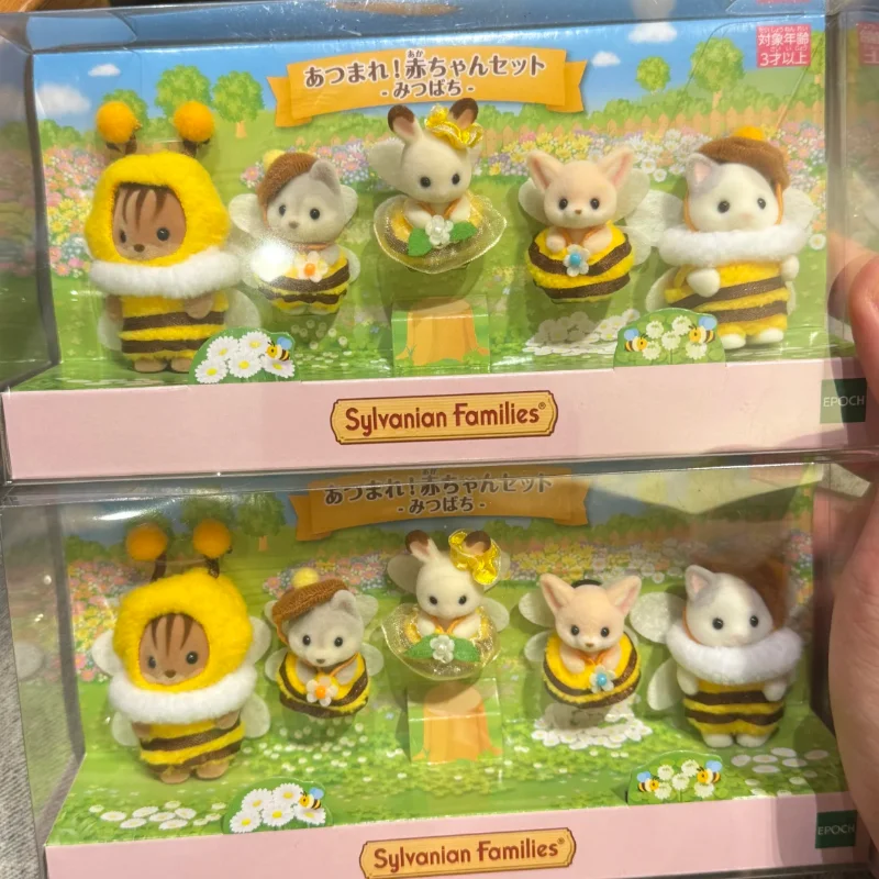 Подлинный набор пчел Sylvanian Families 2025, аниме, экшн-фигурка, кавайная игрушка, подарок, подвеска, коллекция кукольных комнат, индивидуальный декор, игрушки