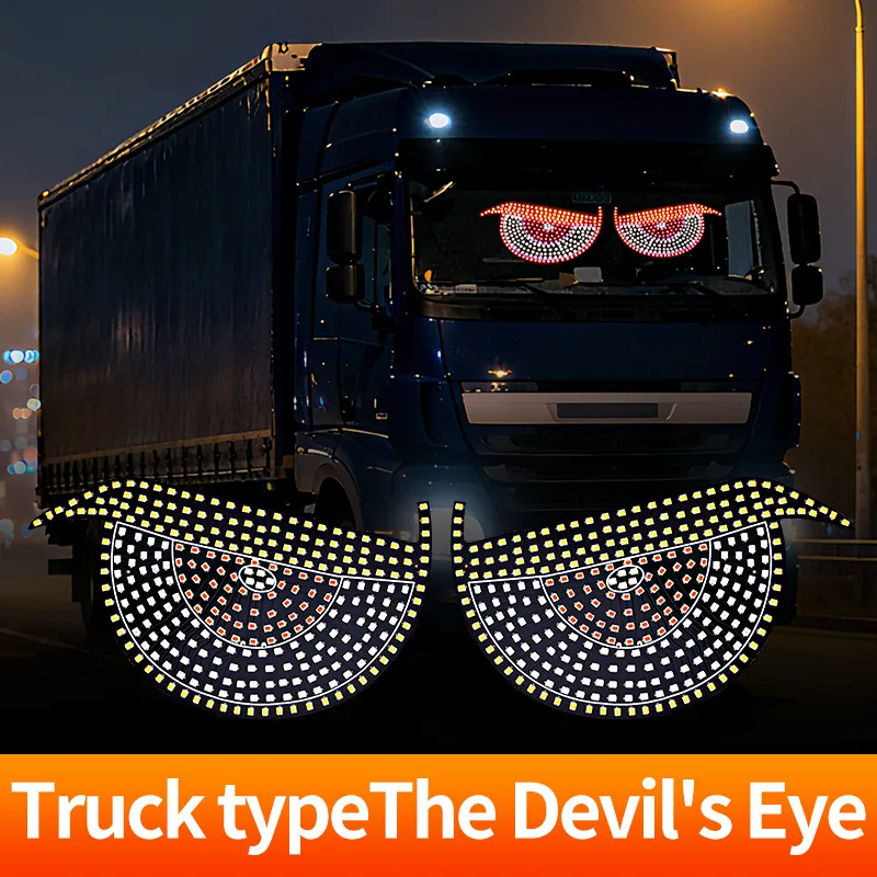 

1set Truck Windshield Decorative Light USB Car Led Devil Eye Demon Led Display Screen Panel Lights Devil's Eye for Car