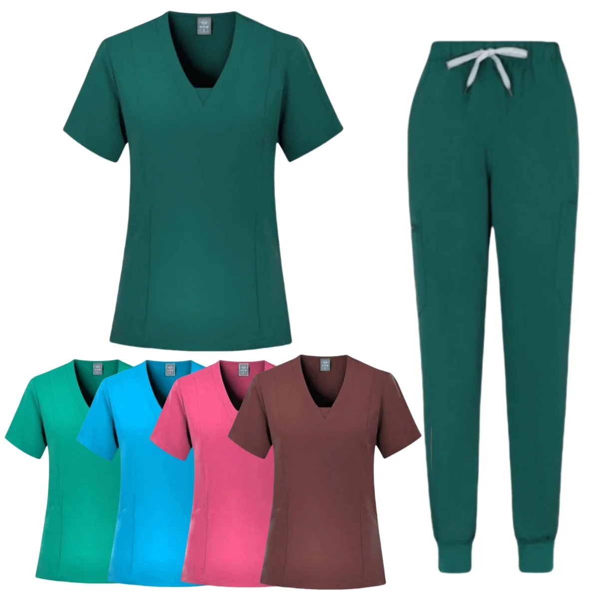 Feminino Medical Workwear para Mulheres, Scrub Set, Serviço de Saúde Scrubs, Uniformes, Corredores, Roupas Mais Recentes, 2024