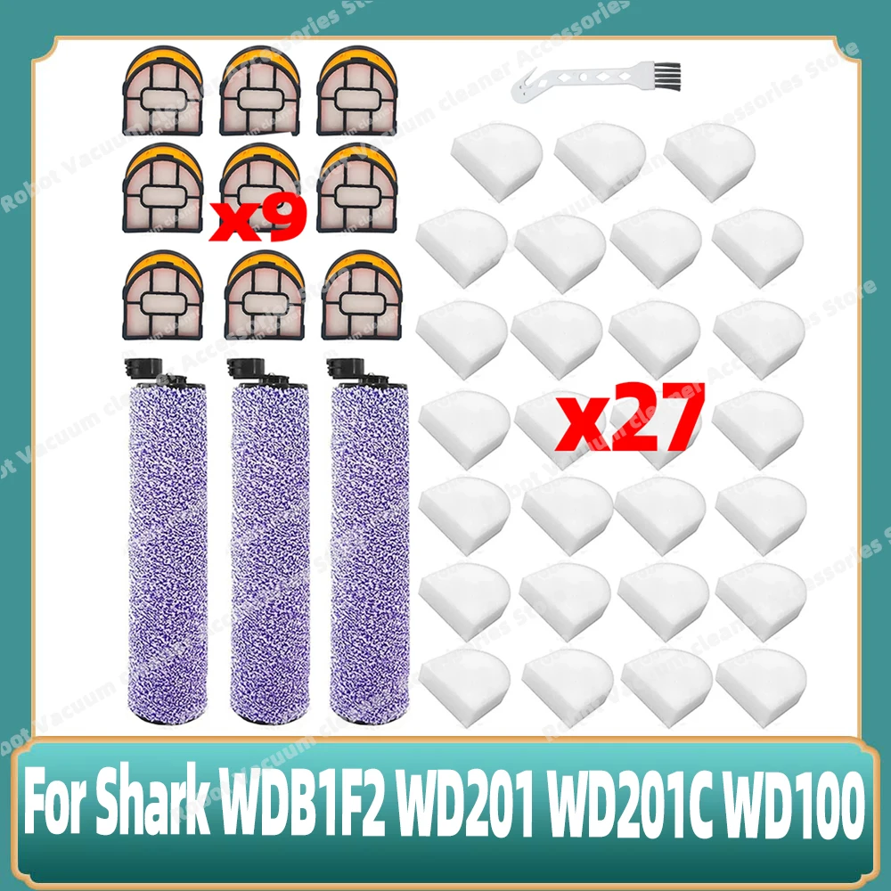 Compatible For Shark WDB1F2 WD201 WD201C WD100 For HydroVac XL 3-in-1 Vacuum Cleaner Accessories Roller Brush Filter Parts