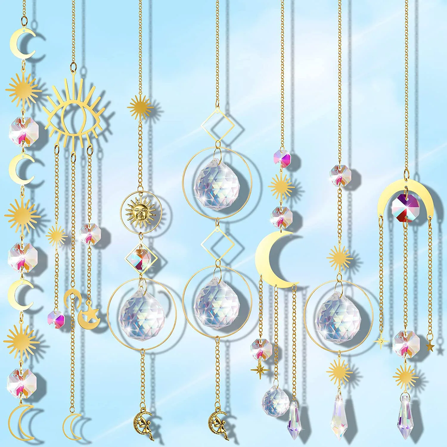 Hanging Crystal Prism Suncatcher Crystal Balls Pendant Rainbow Maker Sun Catcher Window Home Garden Decoration Party Wedding Dec