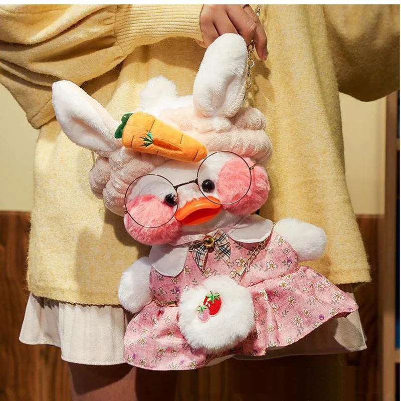 Bolso de Hombro de Peluche de Pato Kawaii 2026, Bolsos de Mensajero, Bolso de Mano Suave de Pato Amarillo y Blanco Lalafanfan para Mujeres, Niñas, Regalo de Cumpleaños