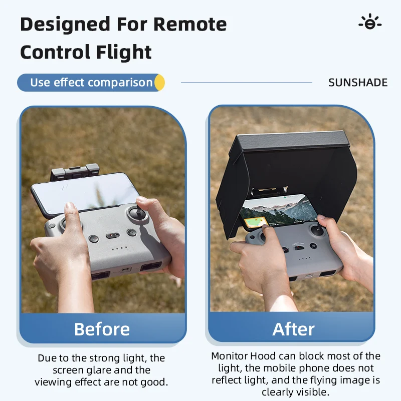 Smartphone Tablet Foldable Sunhood for DJI MINI 4K/MINI 3 PRO/Air 3/Mini 2/MAVIC 3 Remote Control Drone Hood RC Accessories