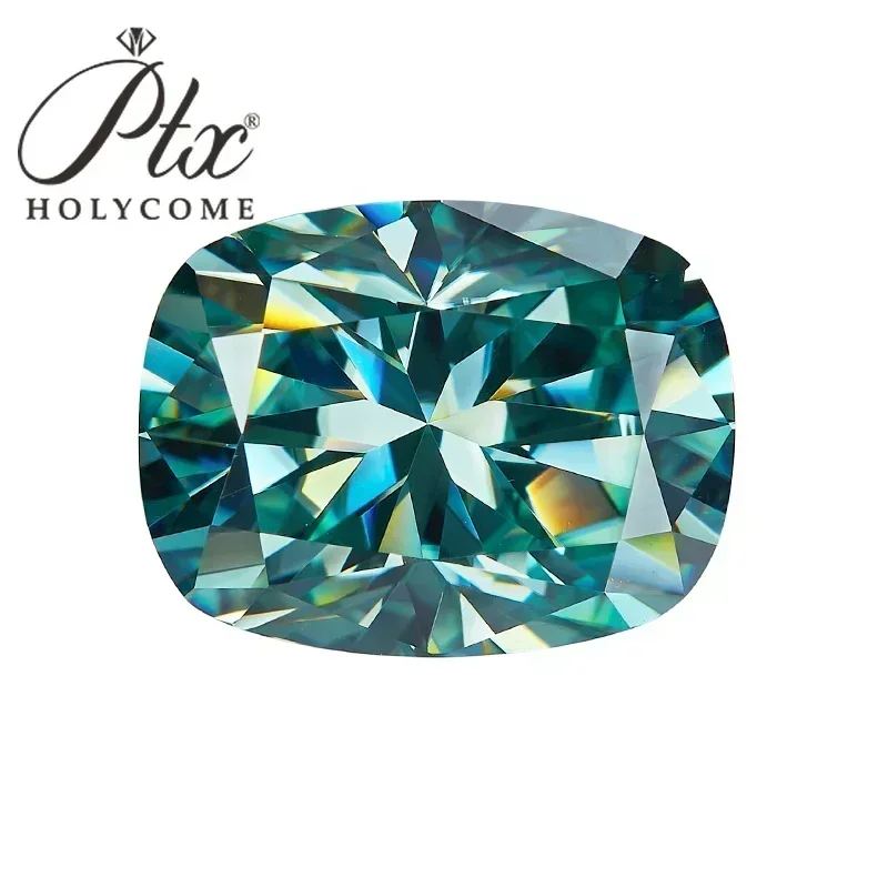 Wholesale Price Elongate Cushion Shape Loose Moissanite Brilliant Cut Green Color For Jewelry Making Beads Manufacturer Supply