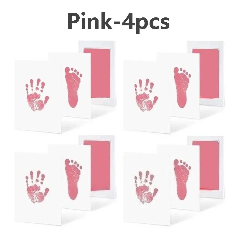 1-4Pcs Baby Handprint Footprints Easy Wash-Free Inkless Pads Safe Non-Toxic No-Touch Pet Cat Dog Paw Nose Prints Souvenirs Gifts