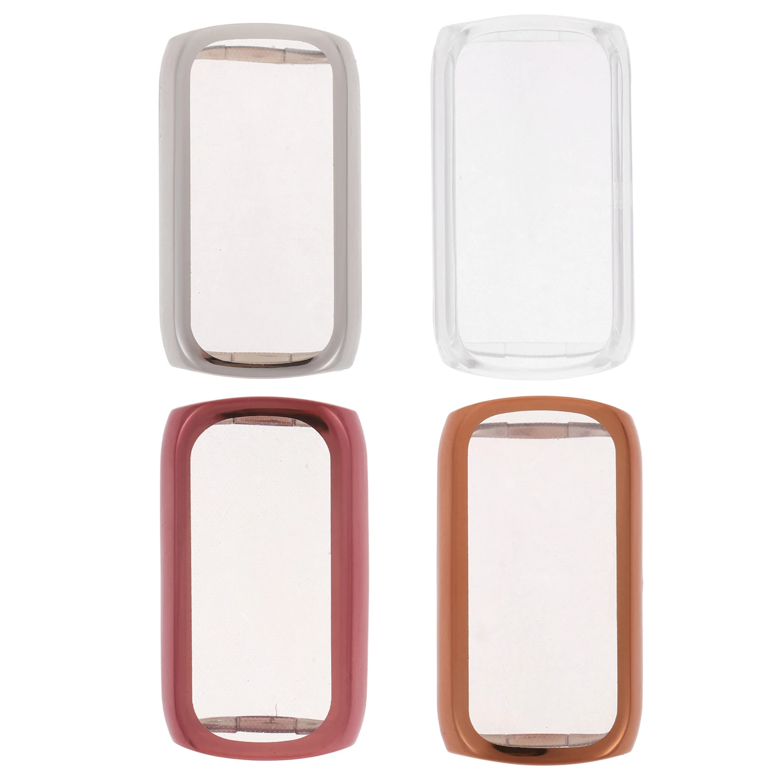 

4Pcs TPU Full Cover Case Transparent Silver Rose Gold Pink Screen Protector AntiScratch Reusable Watch