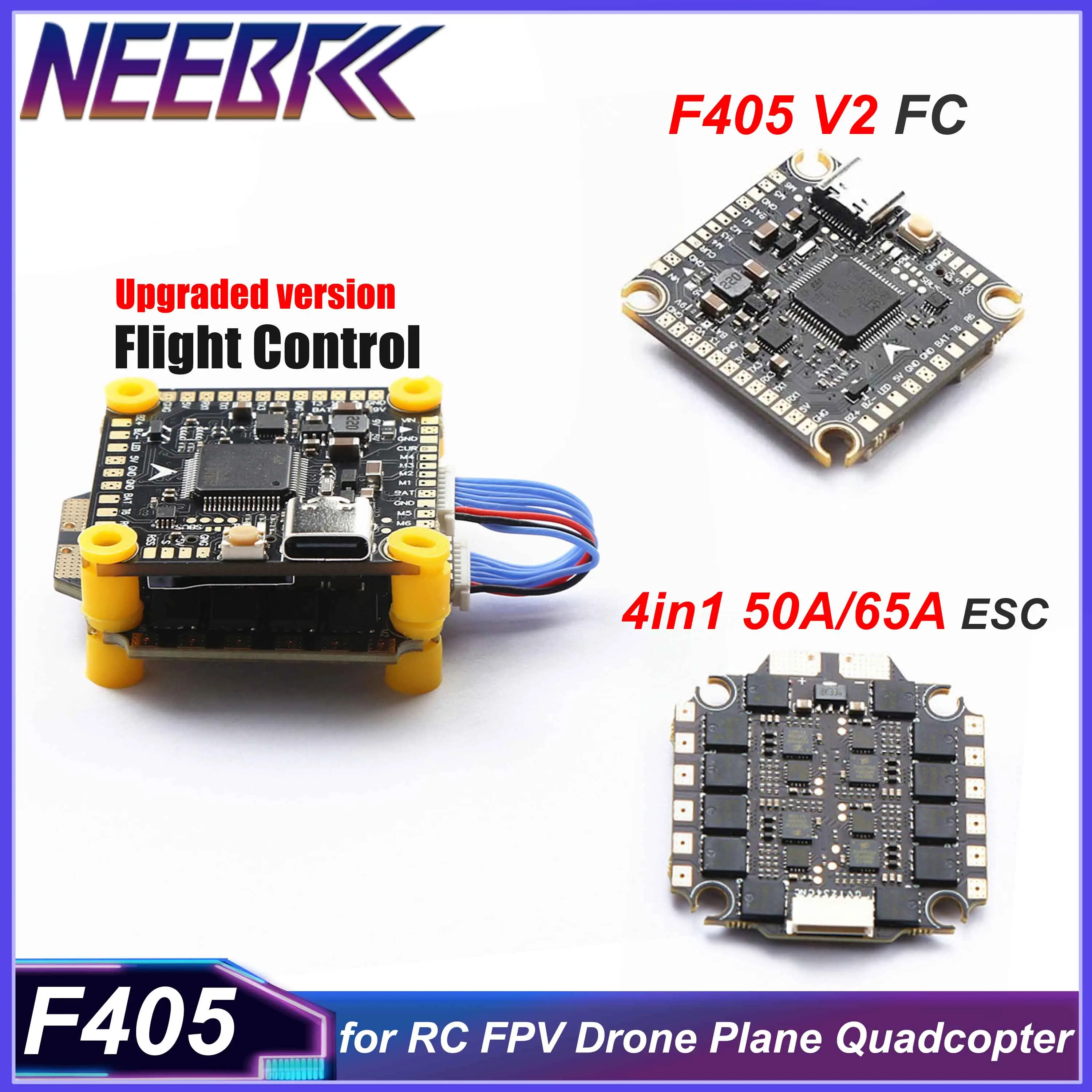 

NEEBRC F405 V2 Flight Control FC BLS-50A/65A 4in1 ESC Tracker 3-6S Support BetaFlight/INAV for RC FPV Drone Airplane Quadcopter